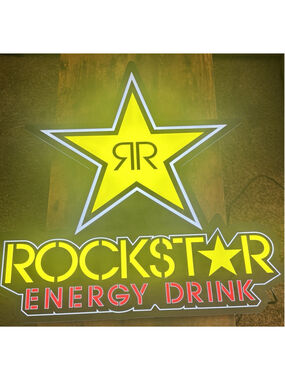 Rockstar Energy Drink Electric Led Light Wall Sign 30” H 28” W